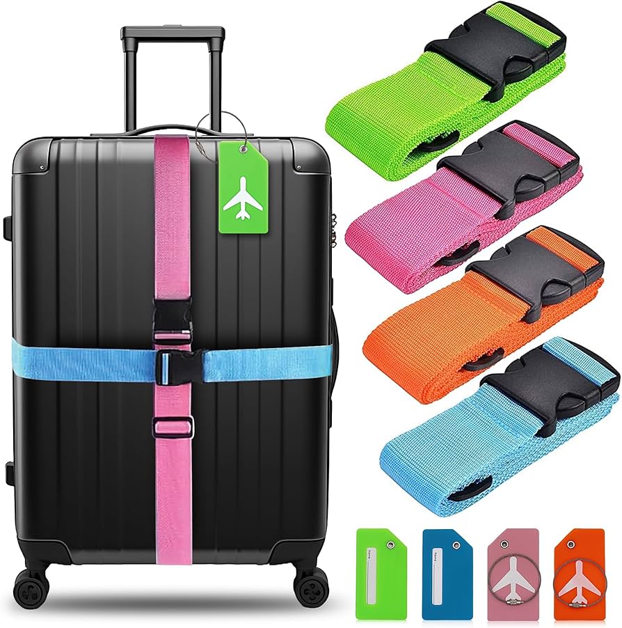 Amazon.com | Luggage Straps 8Pack TSA Approved Adjustable Suitcase