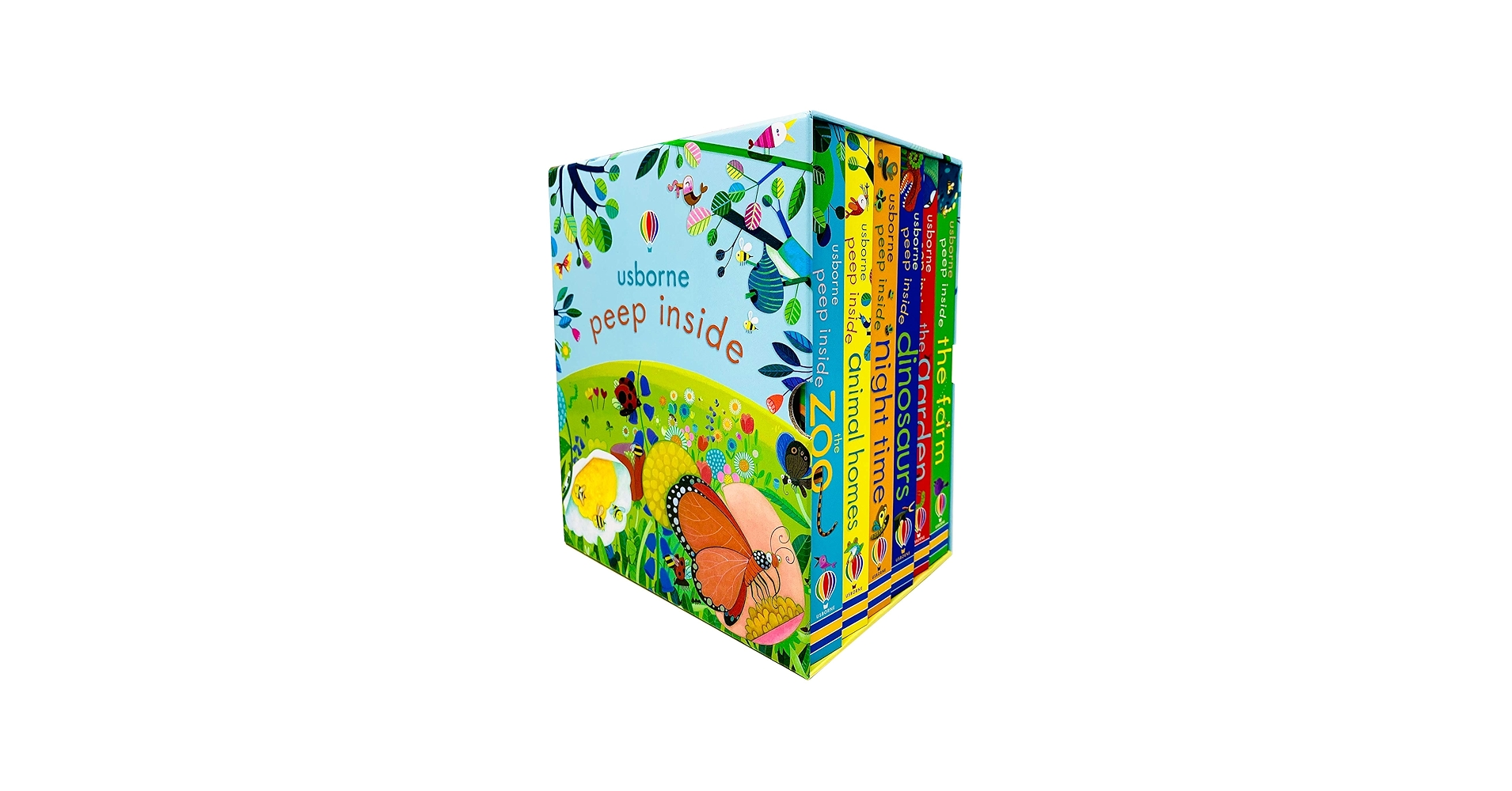 Peep Inside 6 Books Collection Box Set by Usborne (Zoo, Animal