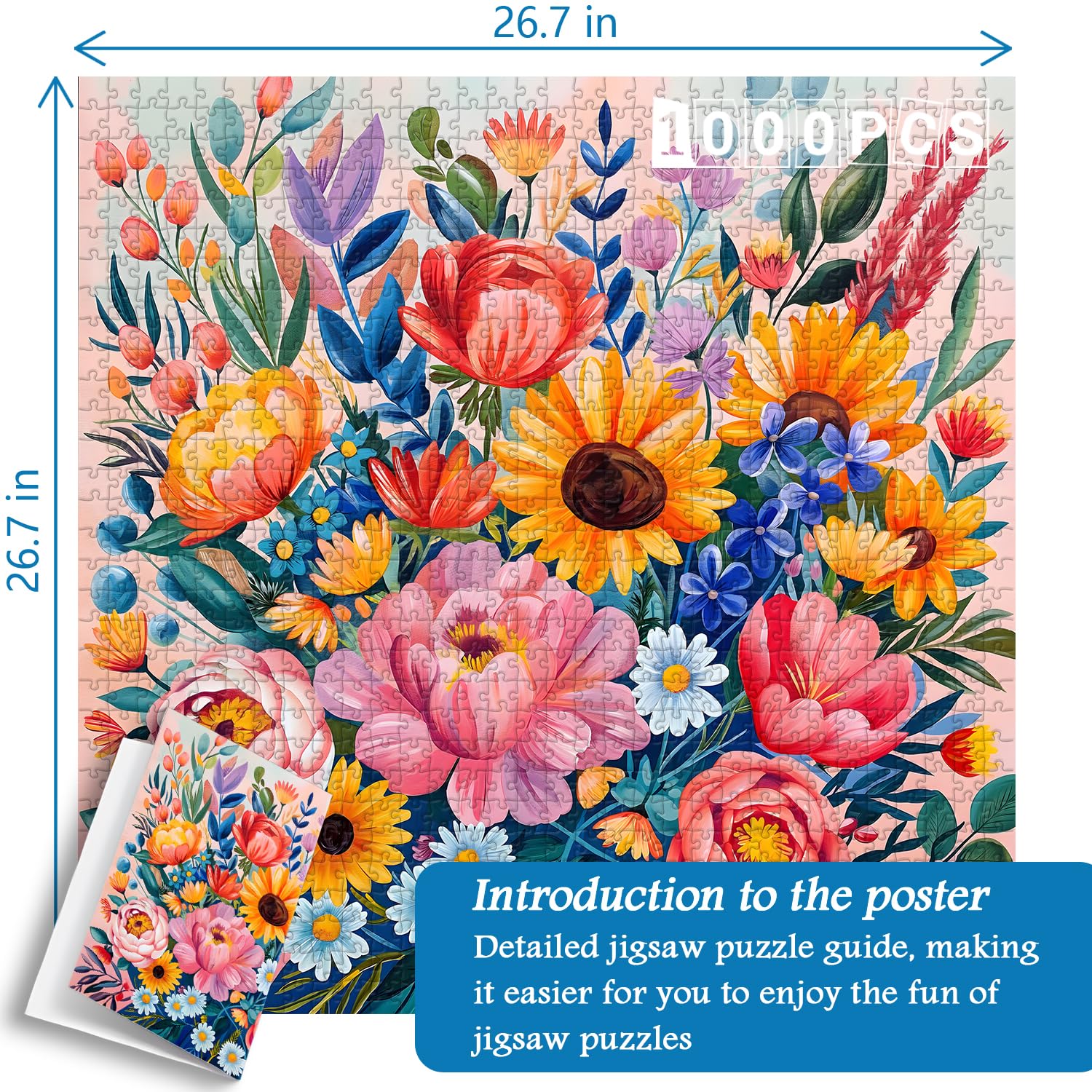 Amazon | PICKFORU フラワーパズル 大人用 1000ピース カラフルな春の
