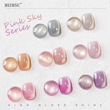 Amazon.com : MIZHSE Cat Eye Gel Nail Polish, 8 Colors Glass