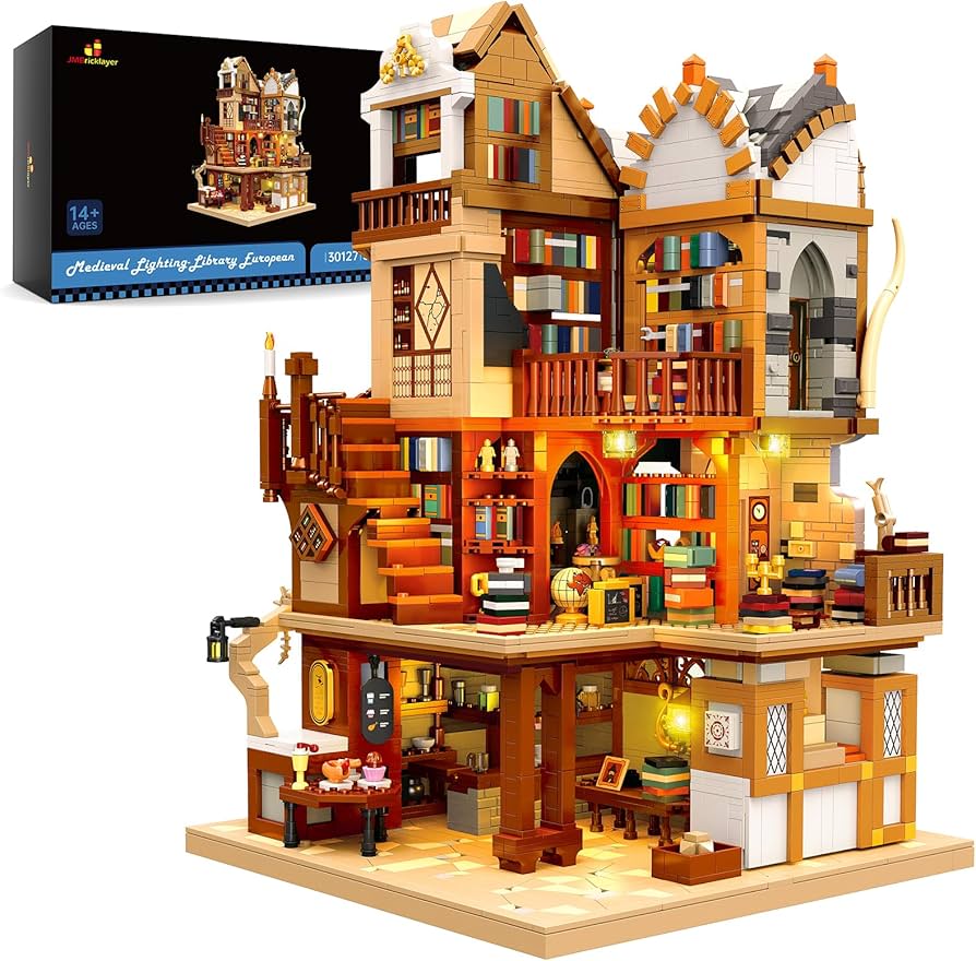 Amazon.com: JMBricklayer Medieval Library House Building Set for