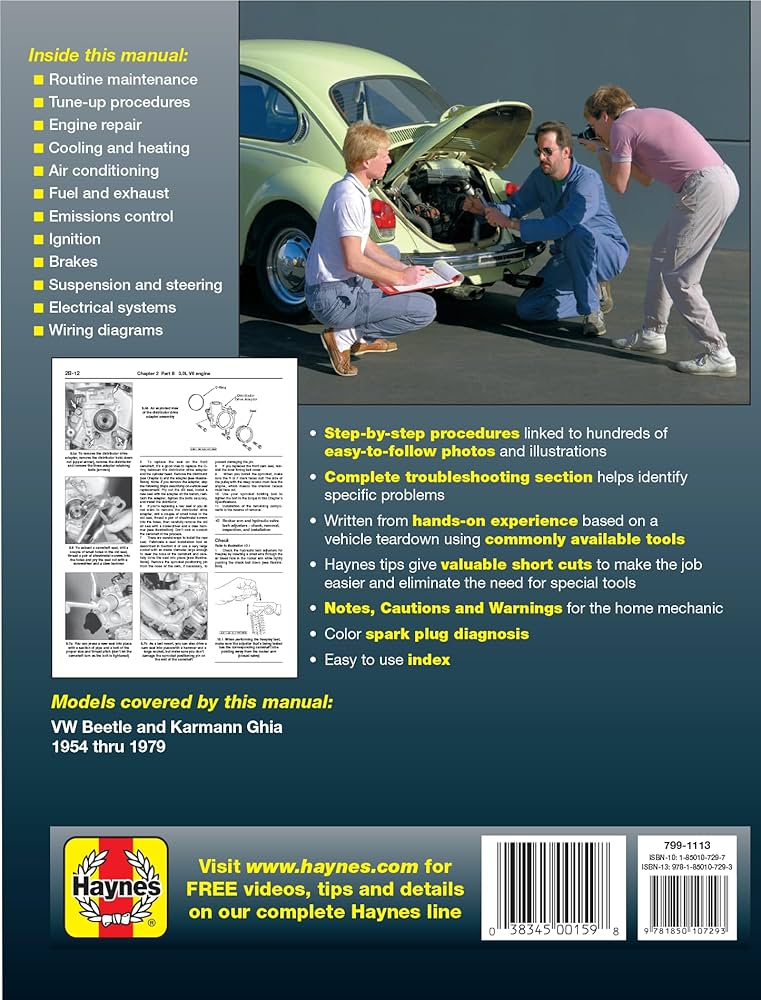 VW Beetle & Karmann Ghia 1954 through 1979 All Models (Haynes