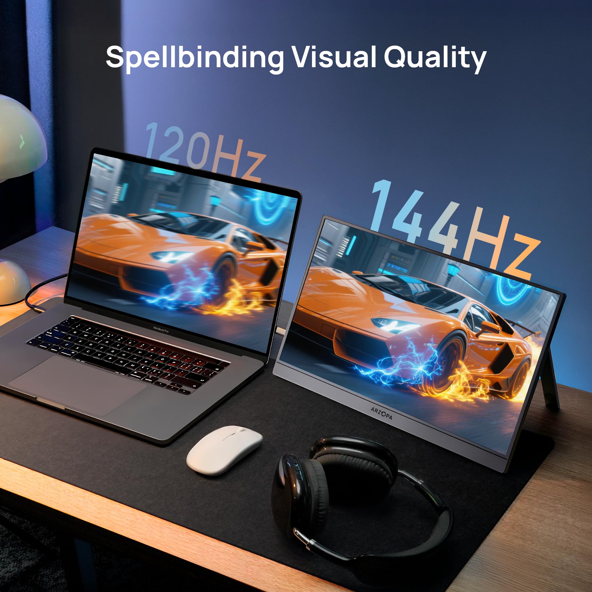 Amazon.co.jp: ARZOPA 16.1インチ モバイルモニター グレー 144Hz