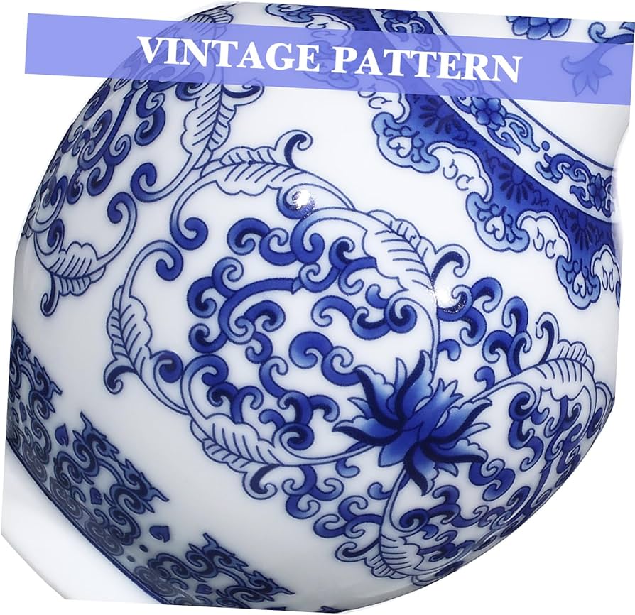 Amazon.co.jp: USHOBE 陶器 花瓶 青 白 磁器 花瓶 中華風 スタイル 花