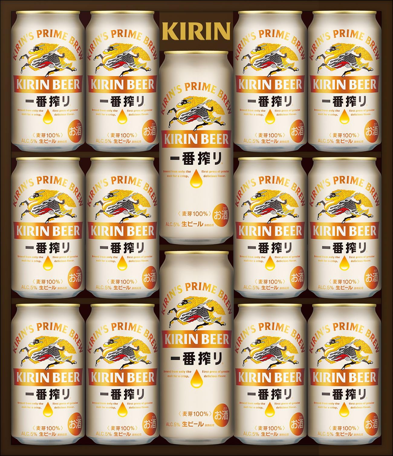 Amazon.co.jp: 一番搾り ビールギフト 350ml×12本 500ml×2本 キリン一