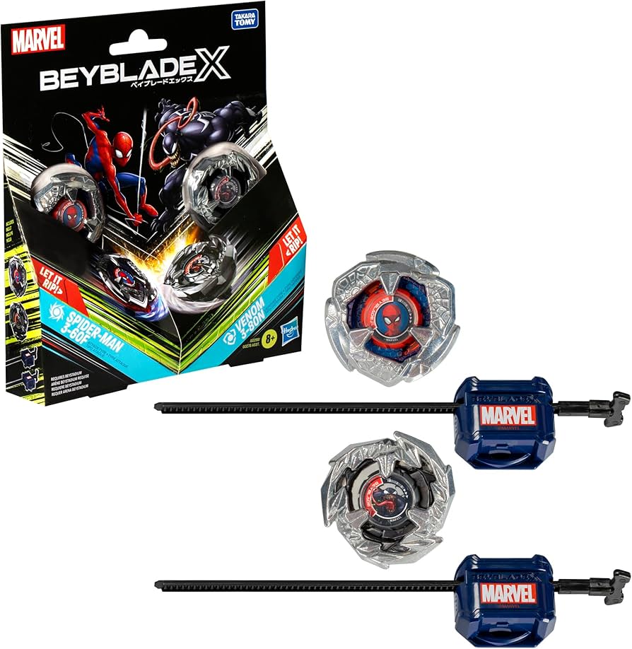 Amazon.com: Beyblade X Marvel Collab Spider-Man 3-60F vs. Venom 3