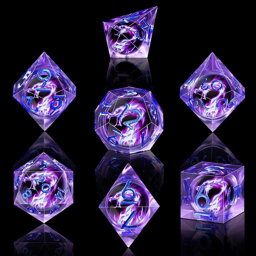 Amazon.com: AUSTOR Violet Flame Dragon Dice Set - 7 Pieces Resin