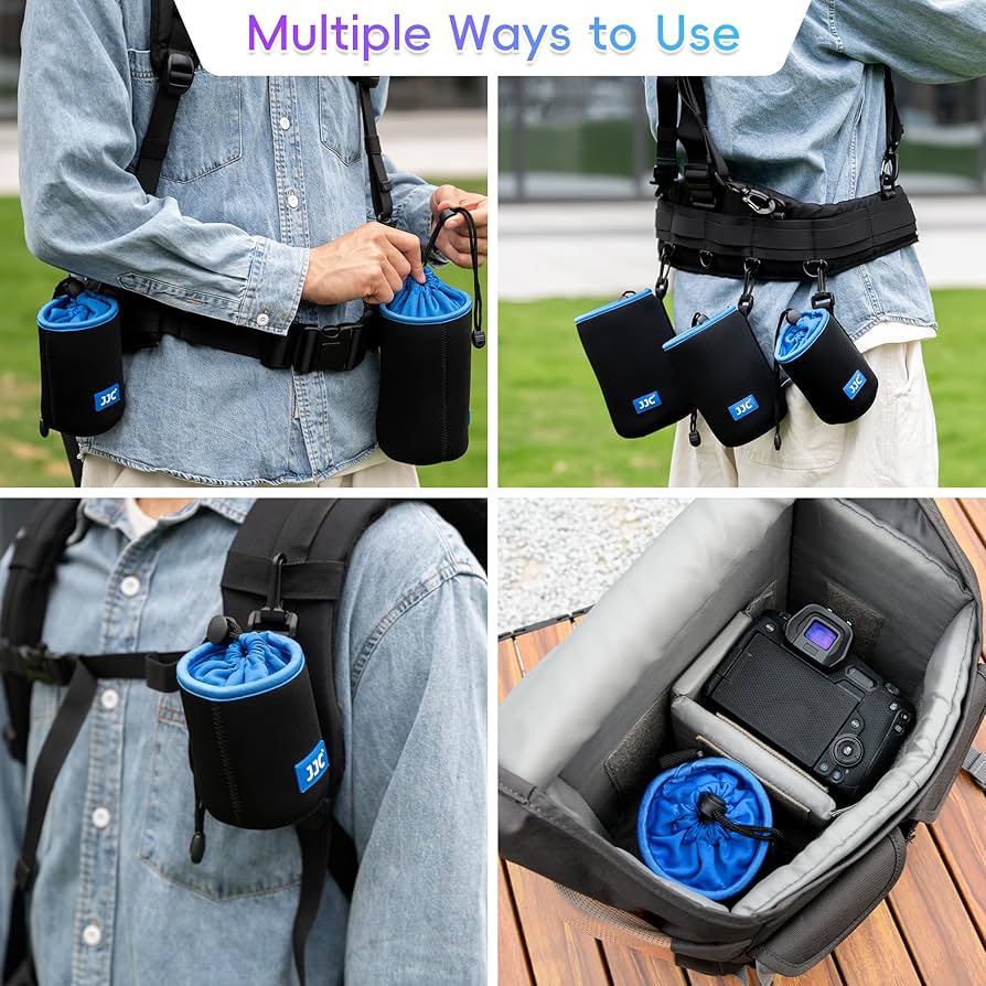 Amazon | JJC 巾着ネオプレンカメラレンズポーチケース 保護レンズ