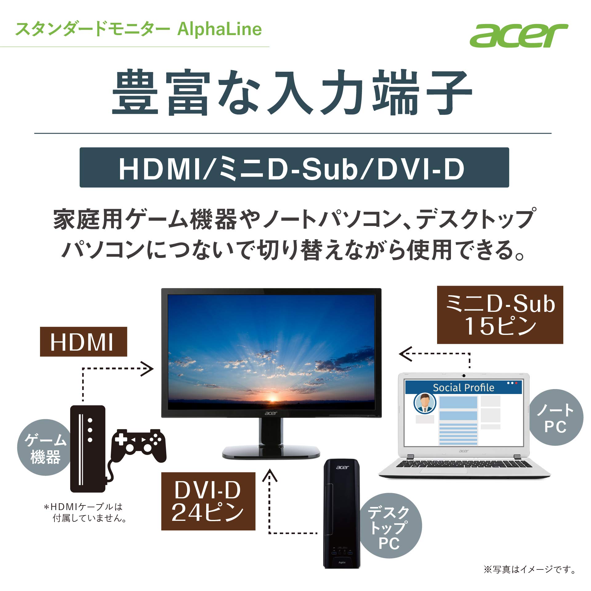 Amazon.co.jp: Acer Display Monitor KA240Hbmidx 24 inch/HDMI port