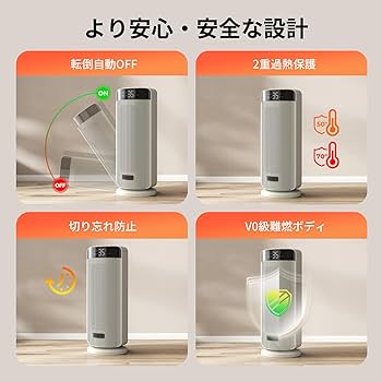 Amazon | セラミックファンヒーター エペイオス(Epeios) 小型 省エネ