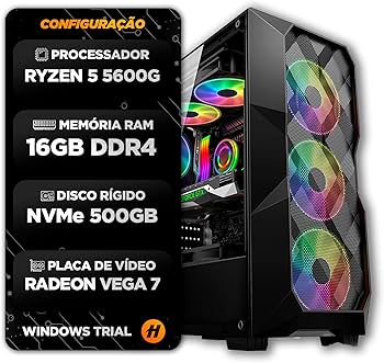 PC GAMER RYZEN 5 5600GT, 16GB DDR4 3200MHZ, SSD M.2 NVME 500GB