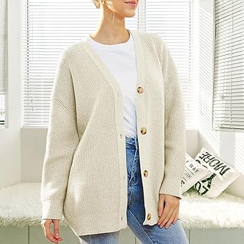 Allmloers Women's Knit Cardigan 2025 Open Front Oversized Button