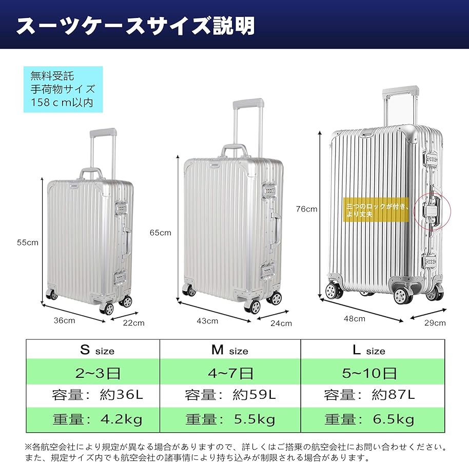 Amazon | [XDJ Life] スーツケース アルミマグネシウム合金 キャリー