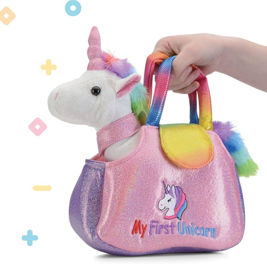 Amazon.co.jp: PREXTEX ユニコーンぬいぐるみ ハンドバッグ付き