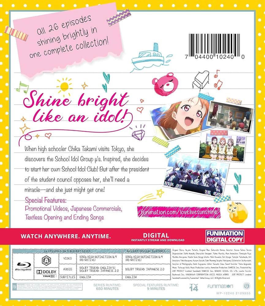 Amazon.com: Love Live! Sunshine!! - The Complete Series - Blu-ray