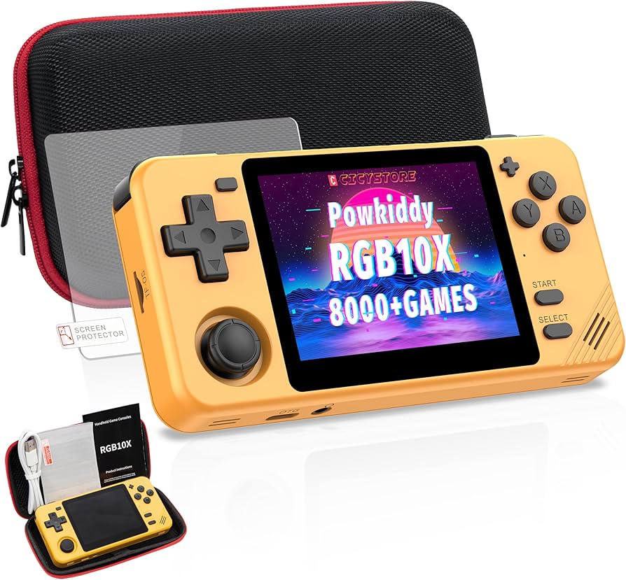 Amazon | Powkiddy RGB10X ハンドヘルドゲームコンソール – 8000以上の