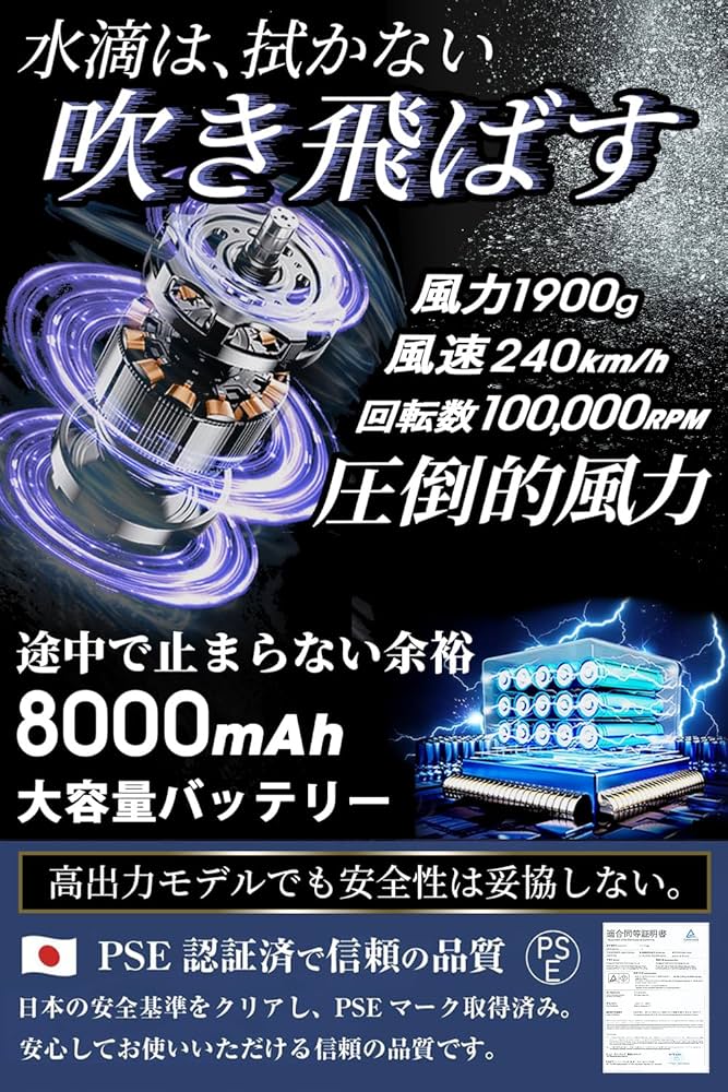 Amazon.co.jp: 【2026年最新アップデート】嵐神 最強 ブロワー 洗車 超