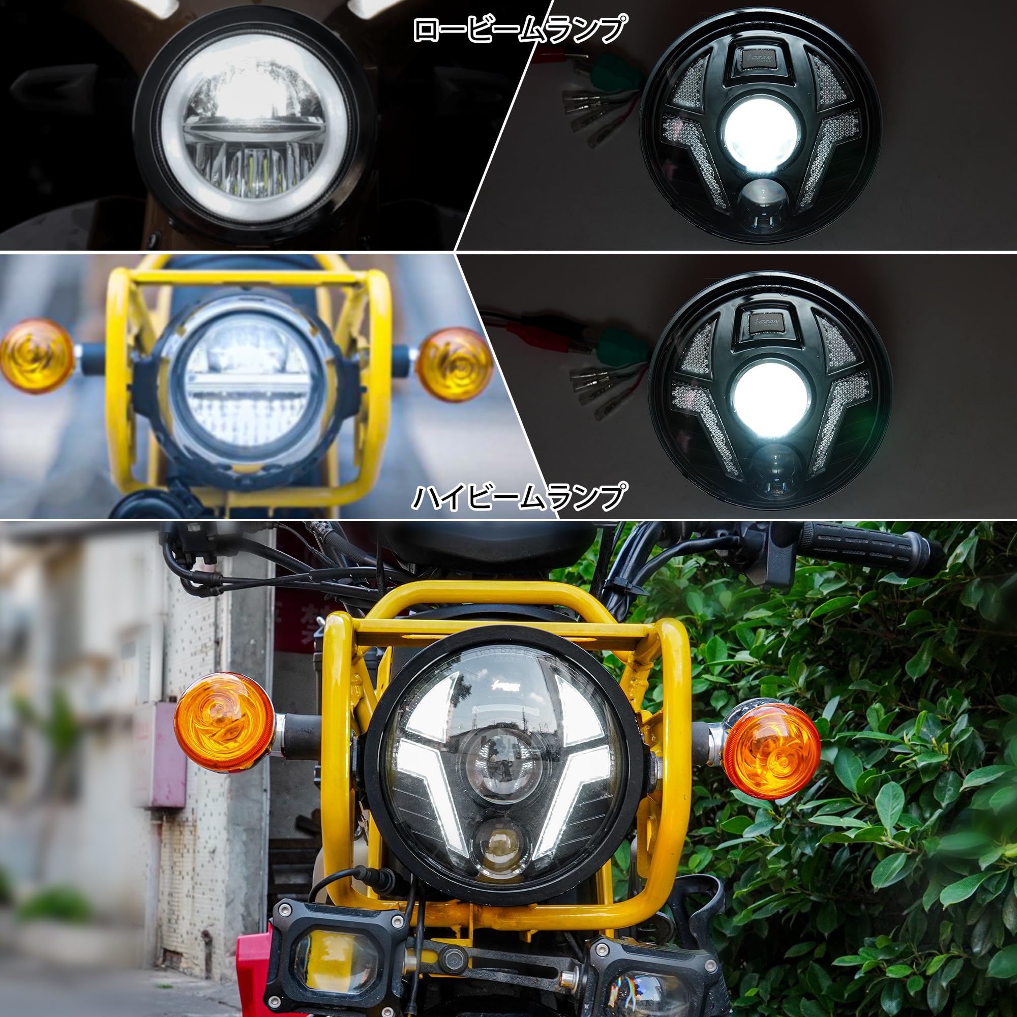 Amazon | Motikvans クロスカブ110用 ヘッドライトDRL 付き led バイク