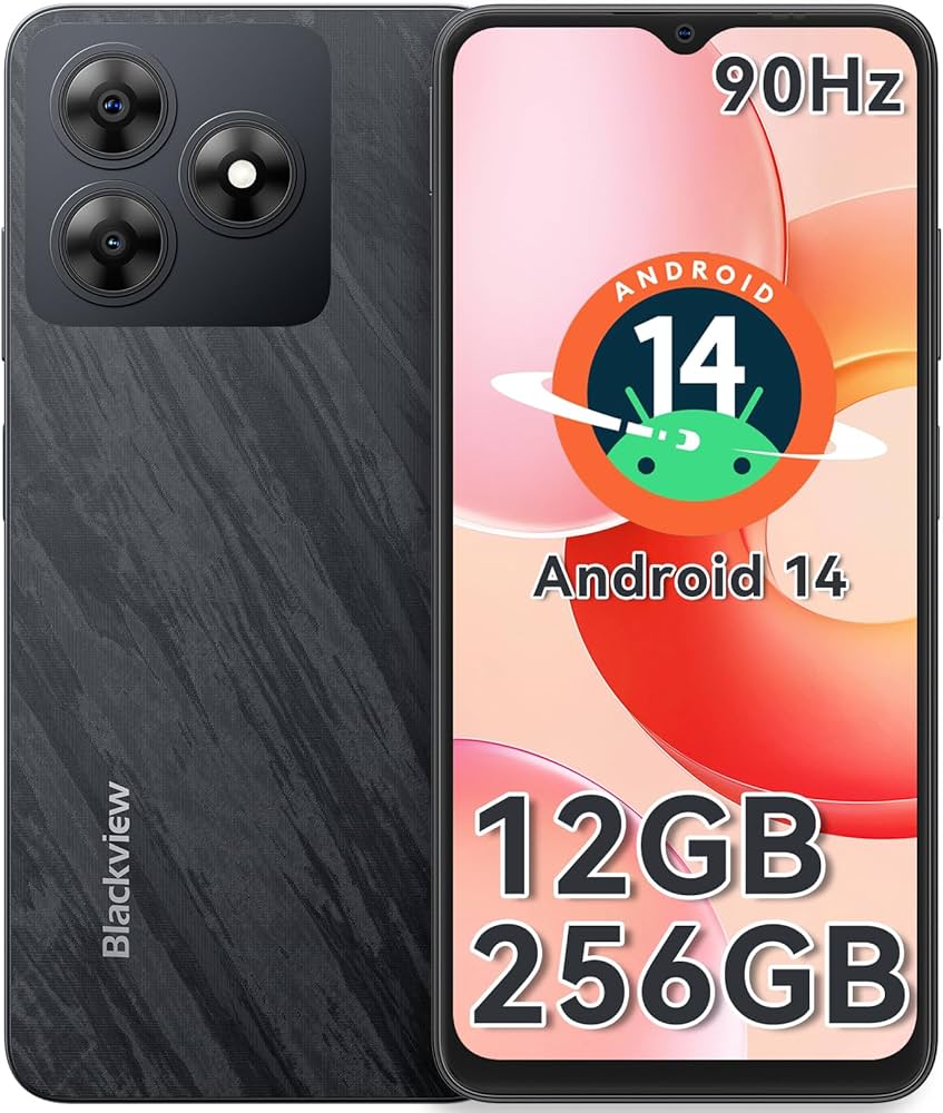 Blackview WAVE 8 Mobile Phones, Android 14 Phone, 12GB+256GB/2TB