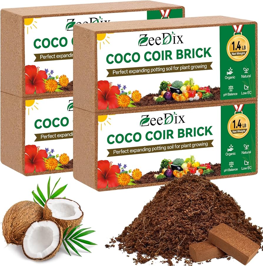 Amazon.com : ZeeDix 4 Pcs Premium Coco Coir Brick - 100% Organic