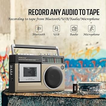 Amazon.com: Audiocrazy Portable Cassette Tape Player with AM FM SW