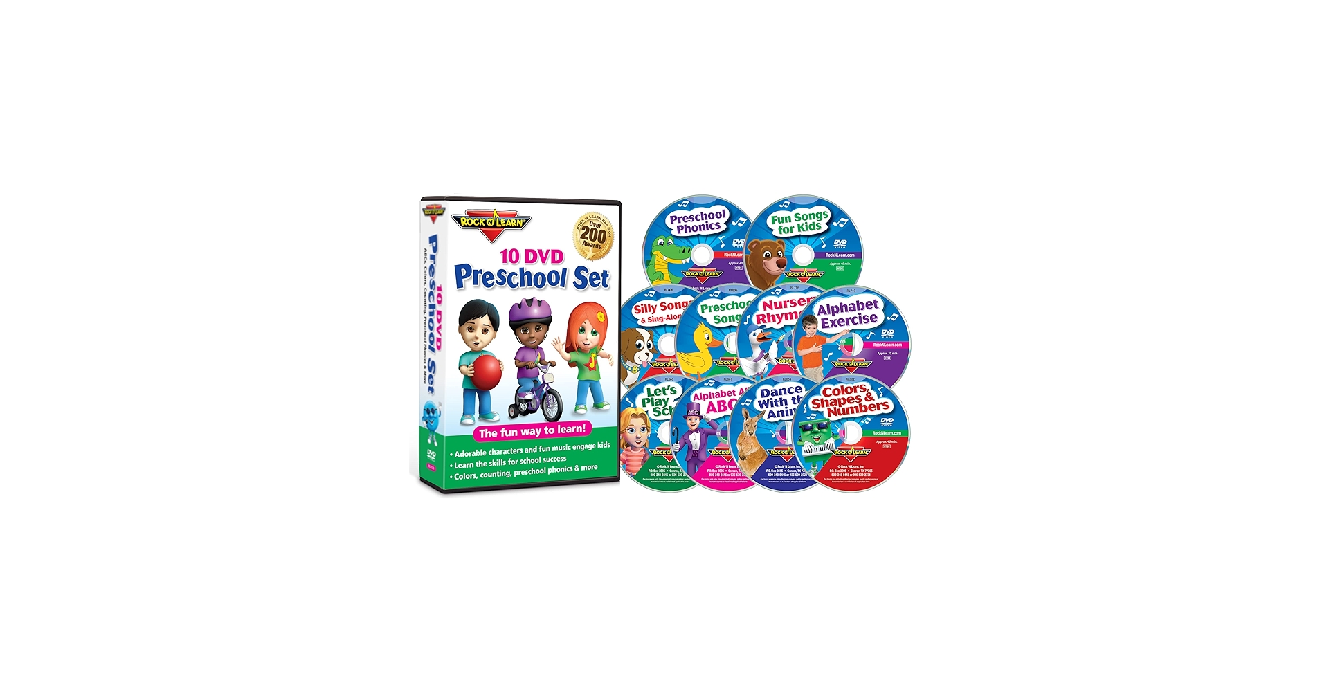 Amazon.com: 10 DVD Preschool Set by Rock 'N Learn (Alphabet