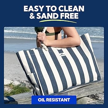 Amazon.com: SUN NINJA XL Canvas Beach Tote Bag - Water-Resistant