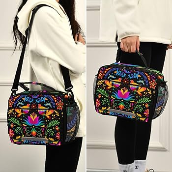 Amazon.com: KOCOART Mexican Flower Embroidery Lunch Bag for Women