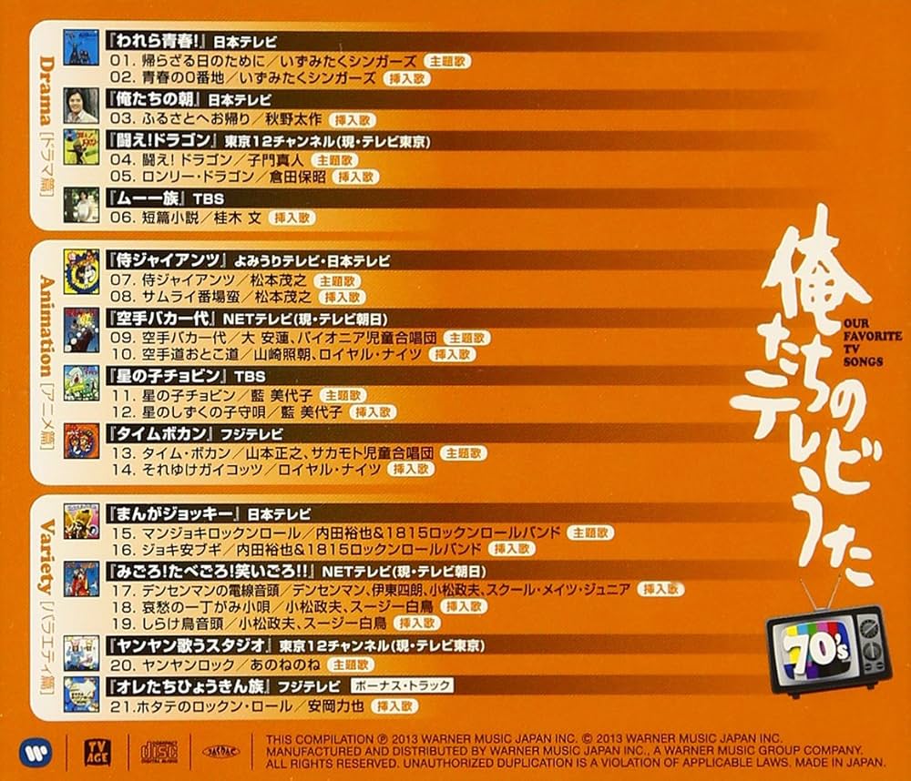 Amazon.co.jp: 俺たちのテレビうた 70's - VARIOUS: ミュージック
