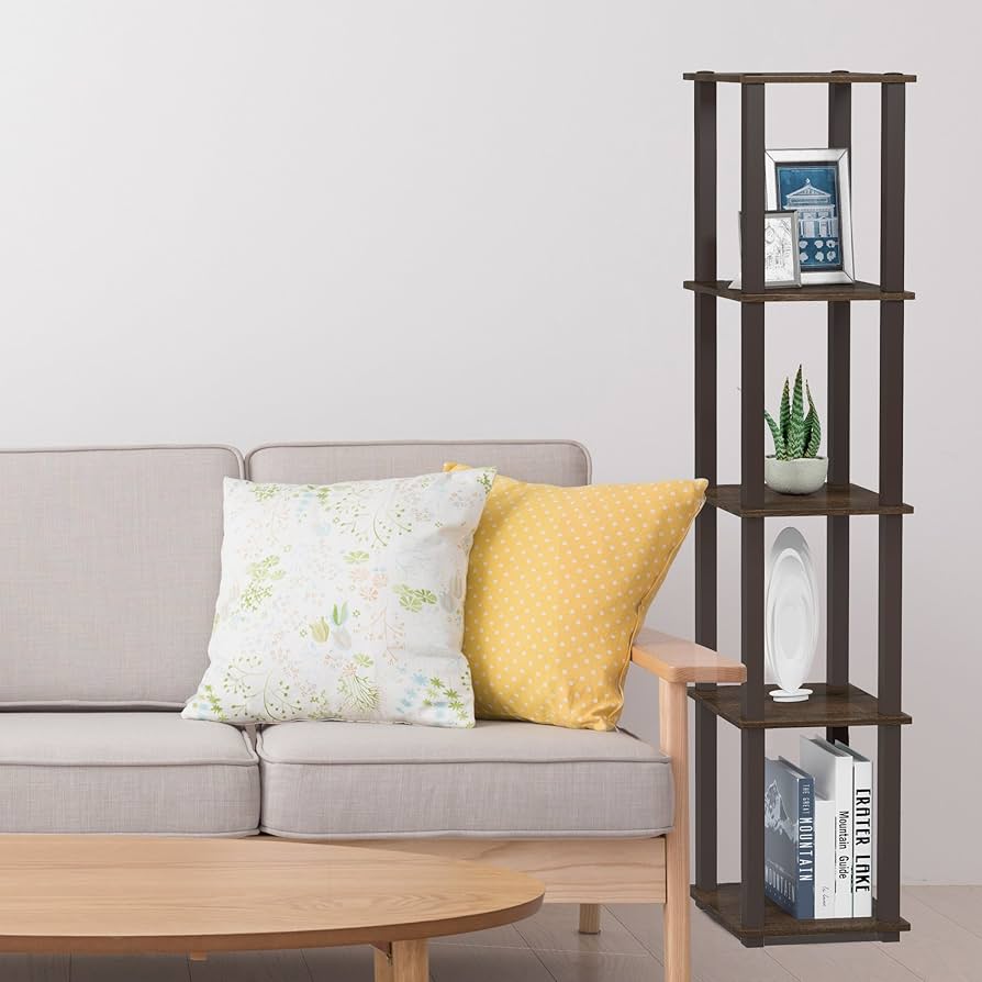 Amazon.com: FURINNO Turn-S-Tube 5-Tier Corner Square Rack Display