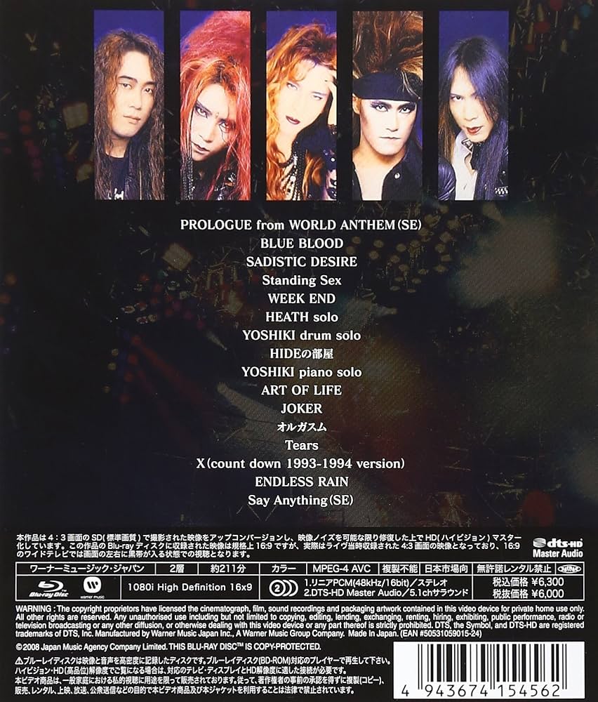 Amazon.com: X Japan - Returns 1993.12.31 [Japan BD] WPXL-90031