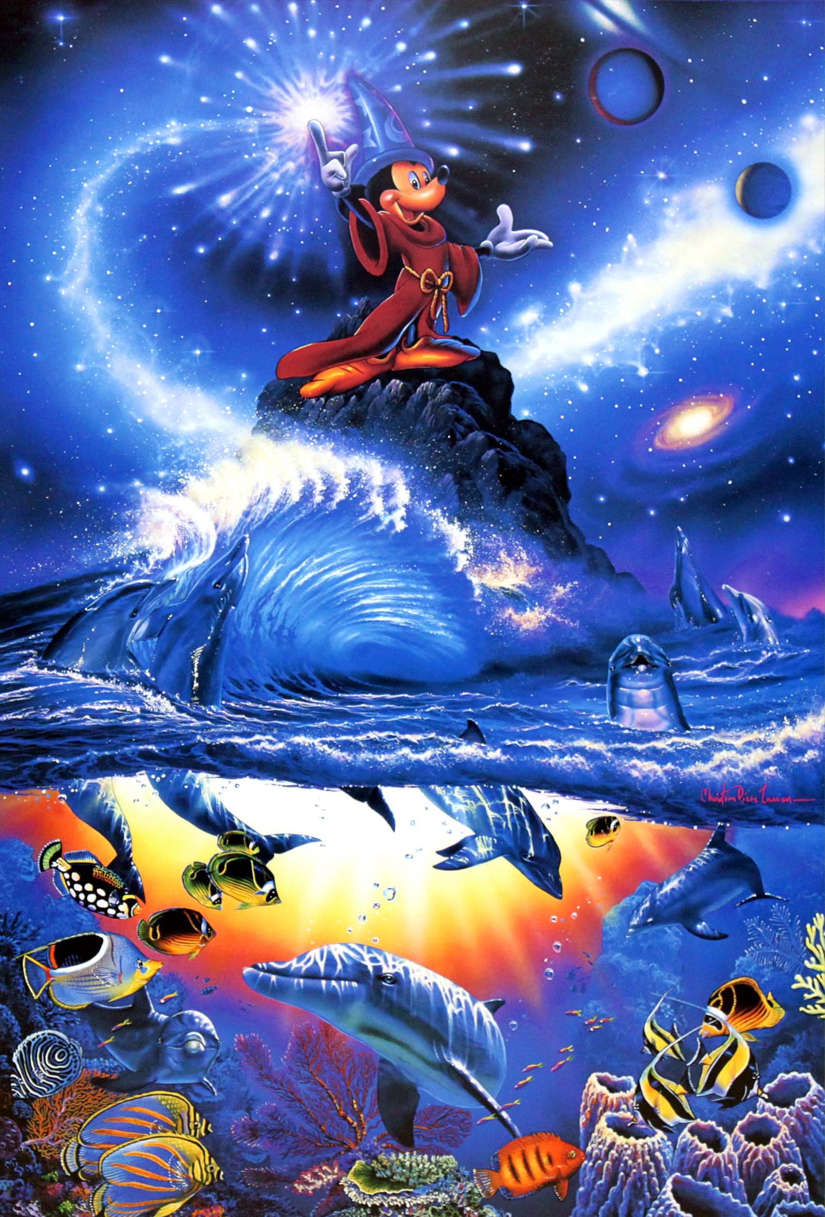 亜*ん様 ラッセン ディズニー コラボ 魔法使いの弟子 ミッキー 額入り