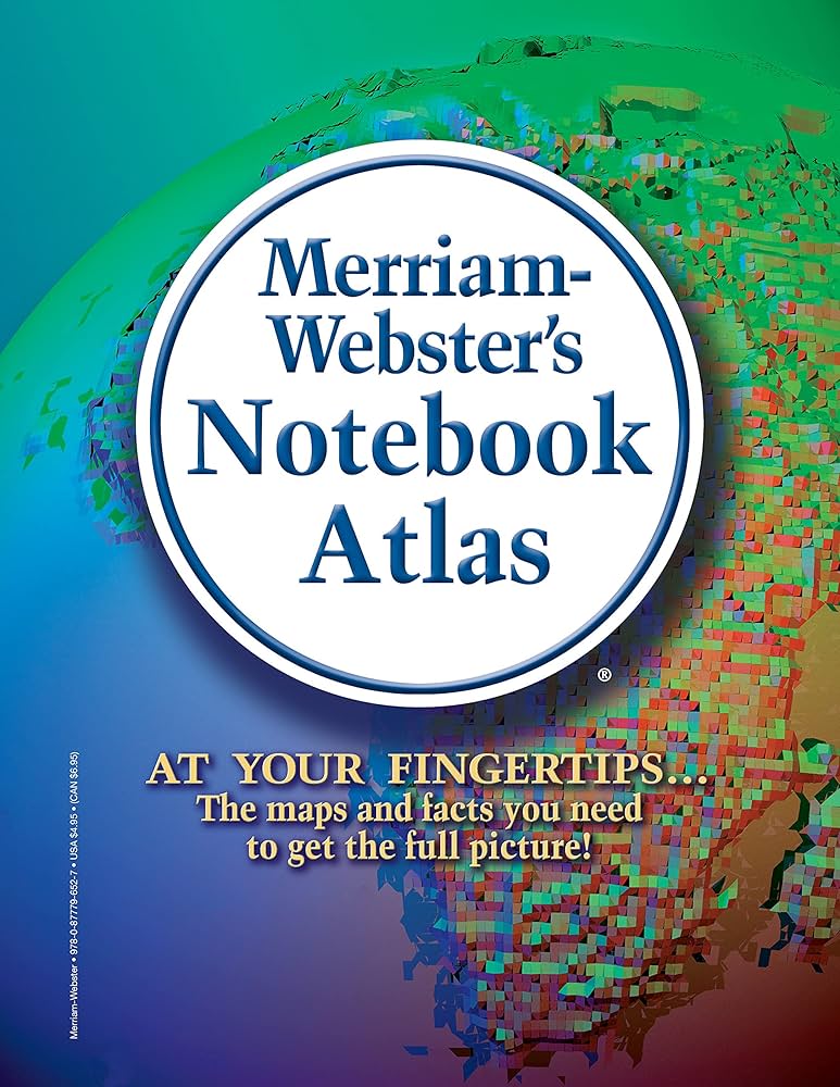 Merriam-Webster's Notebook Atlas - Features Full-Color Maps - Fits
