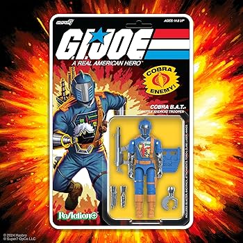 Amazon.com: Super7 Reaction+ G.I. Joe Cobra B.A.T. (Comic Blue