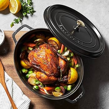 Amazon.com: Staub 12.75 Quart Oval Cocotte, Black Matte: Home