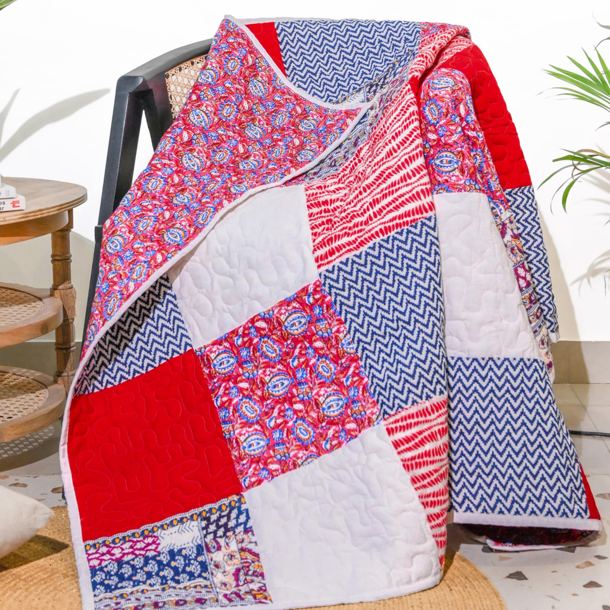 Amazon｜RAJRANG パッチワーク キルトブランケット 50 x 60インチ