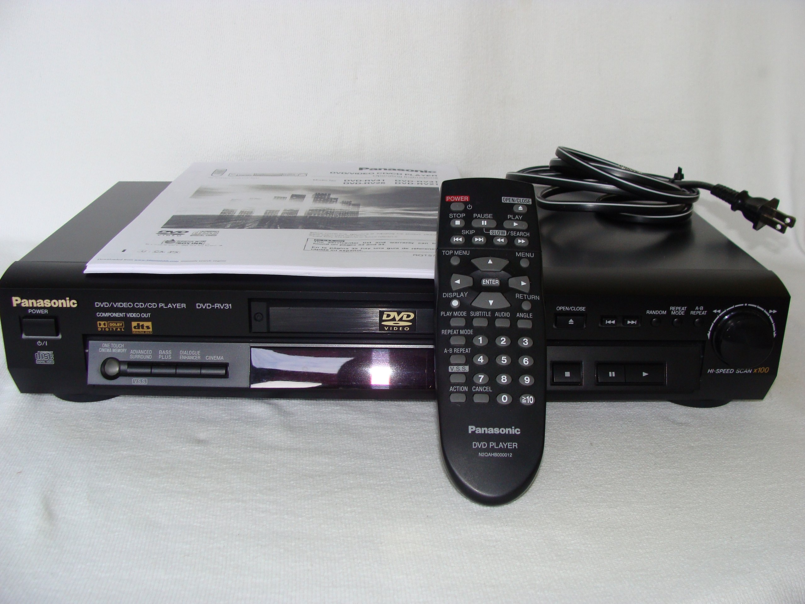 Amazon.com: Panasonic DVD-RV31K DVD Player, Black : Electronics