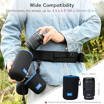 Amazon | JJC 巾着ネオプレンカメラレンズポーチケース 保護レンズ