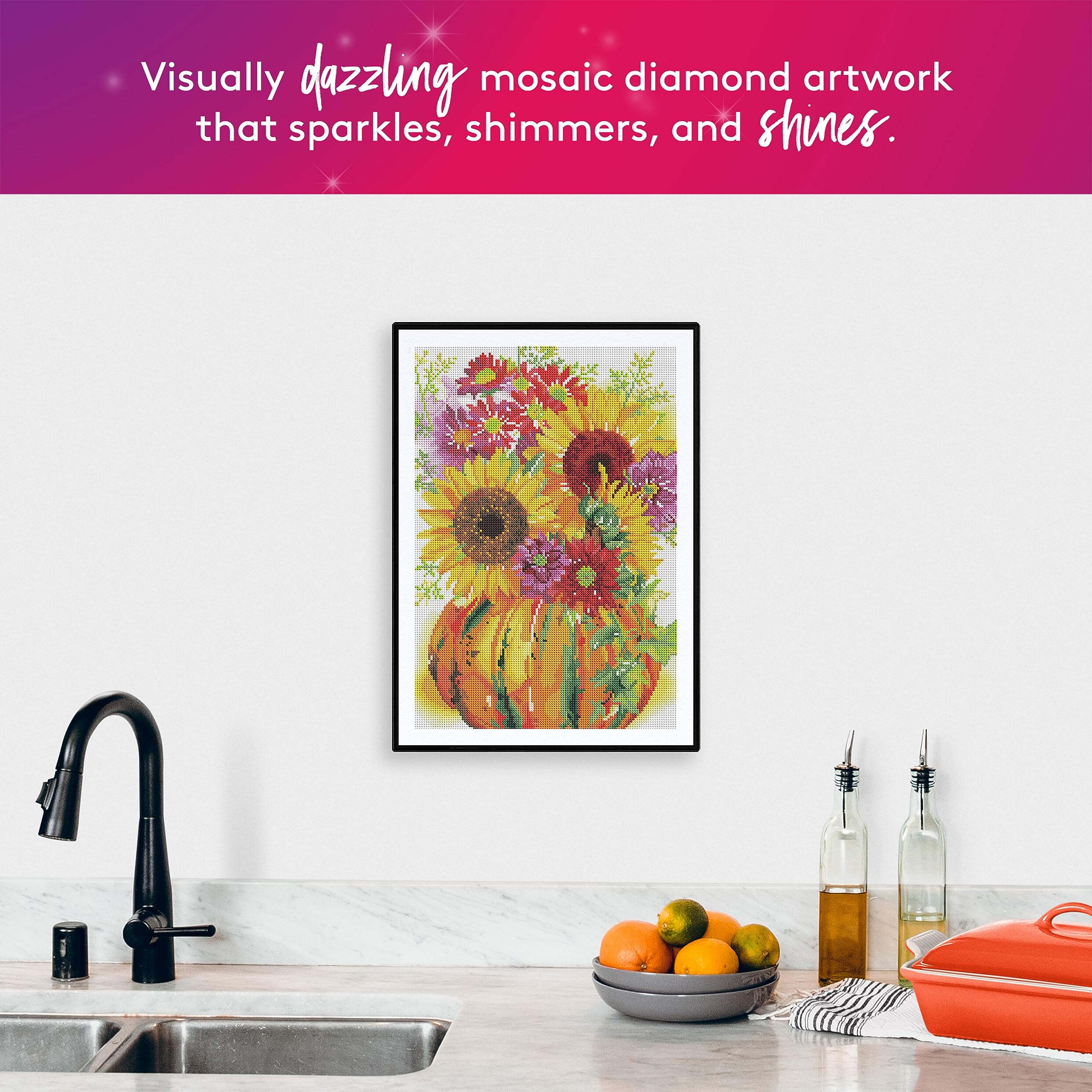 Amazon.com: DIAMOND ART CLUB Pumpkin with Sunflowers Diamond