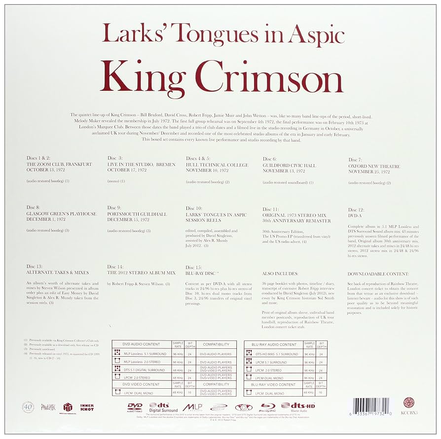 Amazon.co.jp: Lark's Tongues In Aspic: 40th Anniversary Series [CD