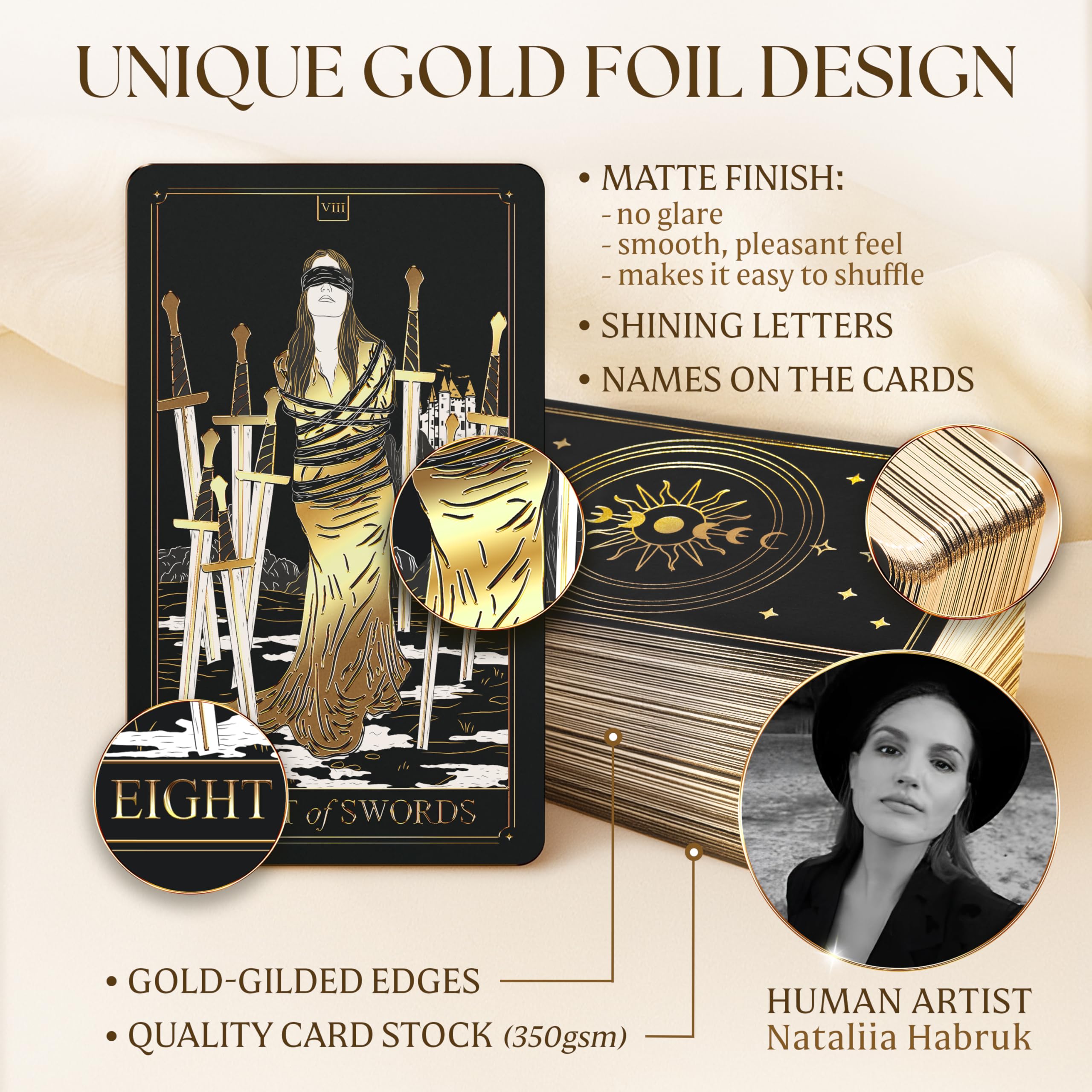 Amazon.co.jp: Wyspell ゴールド タロットカード 初心者向け (English