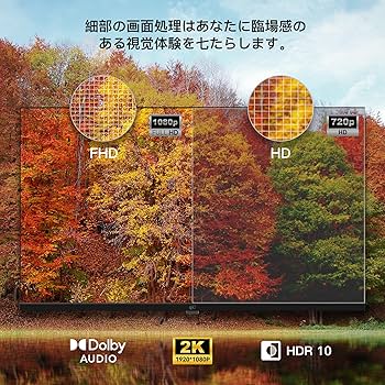 Amazon | FPD チューナーレス テレビ 43インチ, 1080P FHD HDR10