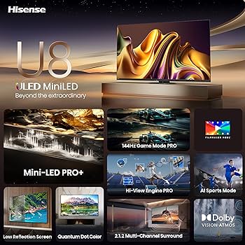 Amazon.com: Hisense 85-Inch Class U8 Series Mini-LED ULED 4K UHD