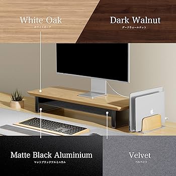 Amazon.co.jp: amesoba 木製 モニタースタンド 卓上 デスクシェルフ