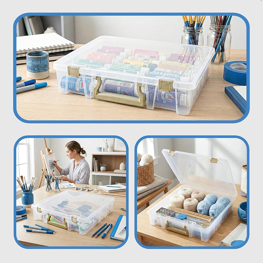 Amazon.com: ArtBin Super Satchel 1 Compartment Box Clear Craft