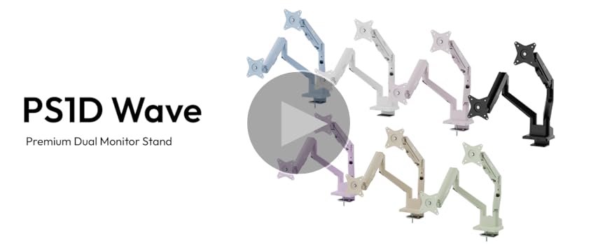 Amazon.com: Pixio PS1D Wave Black Dual Monitor Arm Stand Desk