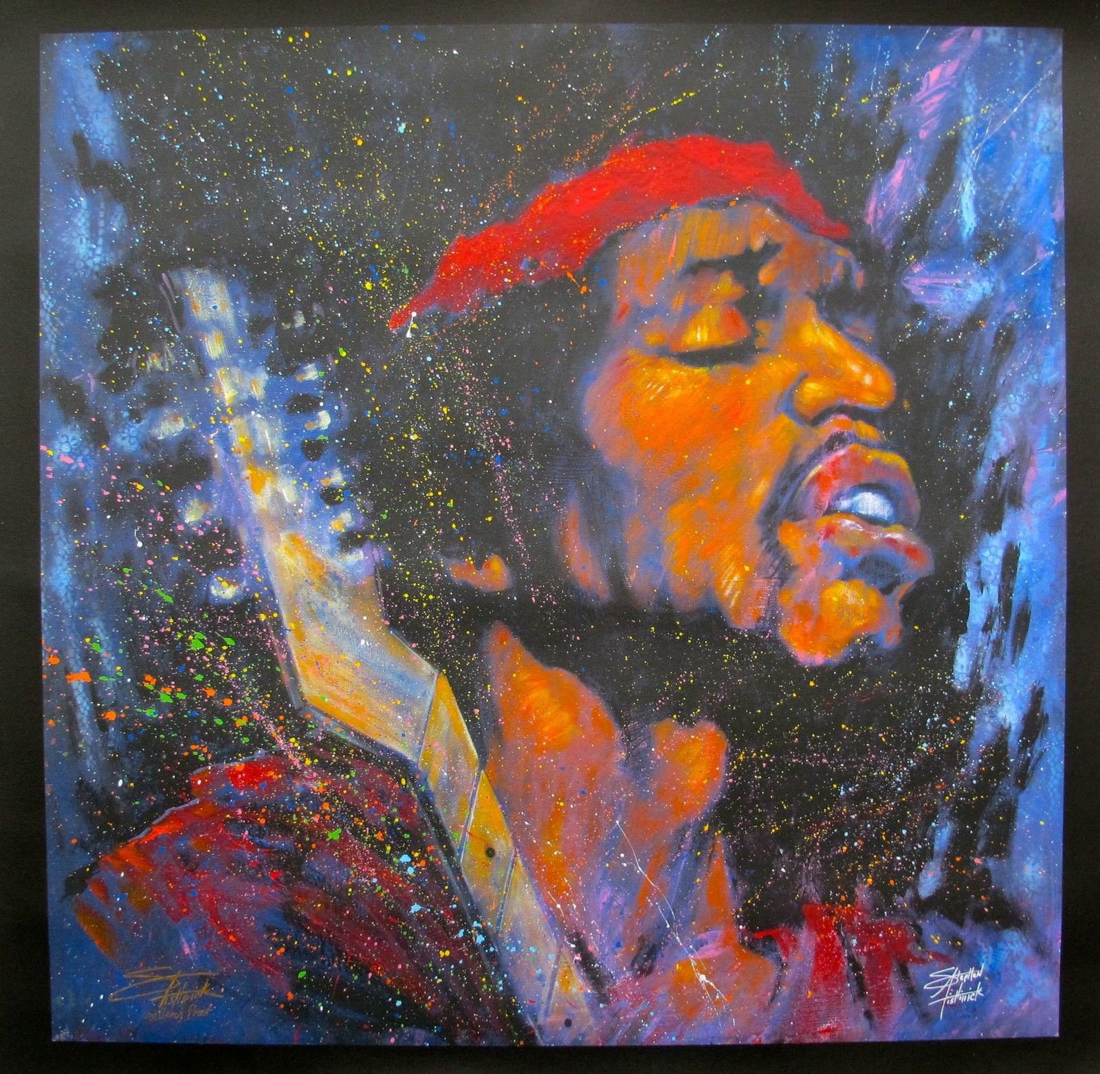 Jimi Hendrix Stephen Fishwick タイダイ染め加工 T Jimi Hendrix