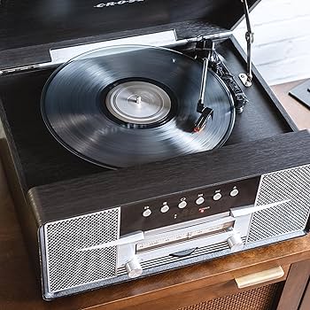 Amazon.com: Crosley CR7016A-BK Rhapsody 7-in-1 Bluetooth 3-Speed