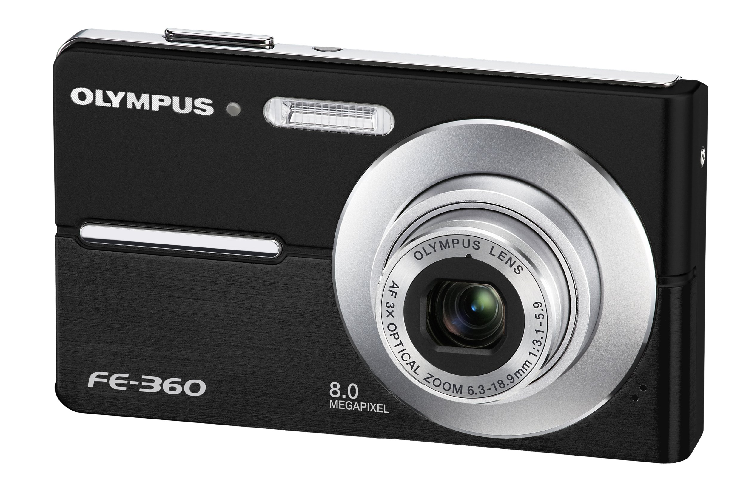 Olympus FE360 8MP Digital Camera with 3x Optical Dual Zoom (Black