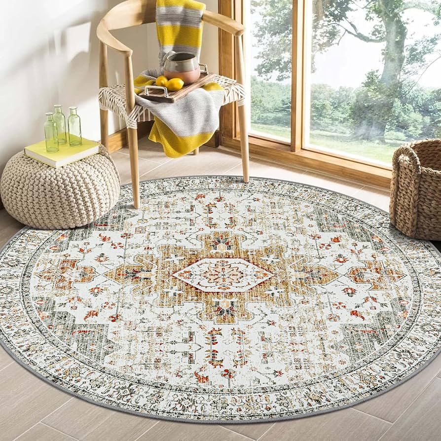 Amazon.com: Moynesa Ultra-Thin Washable Round Rug - 6ft Large